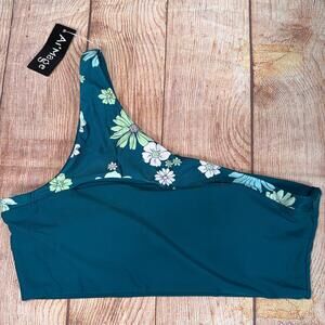 Aimage Large One-Shoulder Floral Bikini Top NWT